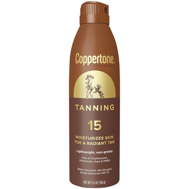 Coppertone Tanning Sunscreen Spray SPF 15 Broad Spectrum Tanning Sunscreen Water Resistant Sunscreen 55 Oz