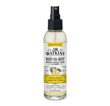 JR Watkins Natural Hydrating Body Oil Mist Lemon Cream Moisturizing Body Oil Spray for Glowing Skin USA Made and Cruelty Free 6 fl oz Single