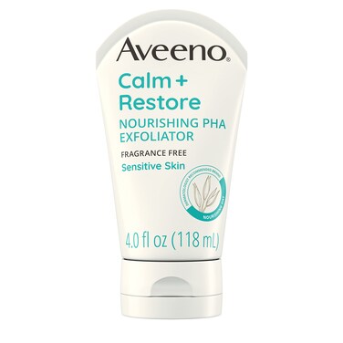 AveenoCalm  Restore Nourishing PHA Facial Exfoliator Daily for Sensitive Skin FragranceFree  NonAbrasive Oat Formula to Gently Exfoliate  Cleanse Skin Hypoallergenic 4 fl oz