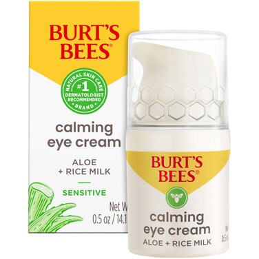 Burts Bees Calming Eye Cream With Aloe and Rice Milk Moisturizes Without Causing Redness or Irritation 987 Percent Natural Origin Skin Care 05 oz Bottle