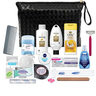 Convenience Kits International Womens Premium 20Piece Kit with Travel Size TSA Compliant Essentials in Stylish Cosmetic Bag