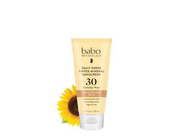 Babo Botanicals Daily Sheer Mineral Tinted Sunscreen SPF30  Natural Zinc Oxide  Titanium Dioxide  Tinted  Healthy Glow  FragranceFree Rosehip Oil  Hyaluronic Acid  For Face  For all ages