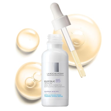 La RochePosay Glycolic Acid Serum with Kojic Acid and Vitamin B5 Reduces Dark Spots and Discoloration Skin Tone Corrector to Brighten  Even Skin Tone