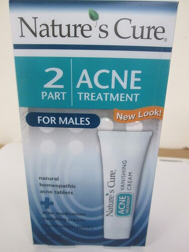 Natures Cure TwoPart Acne Treatment System for Males 1 Month Supply Quantity of 3