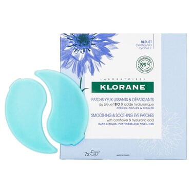 KloraneSmoothing  Soothing Eye Masks with Cornflower  PlantBased Hyaluronic Acid  Hydrogel Eye Patches For Puffy Tired Eyes and Dark Circles  7 ct