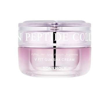 TonymolyCollagen Peptide V Fit Gua Sha Cream  AntiAging Face Cream with BuiltIn Gua Sha Tool Clinically Proven to Reduce Fine Lines 50ml