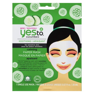 Yes to Cucumbers Paper Face Mask Cucumber 067 Fl Oz Pack of 1