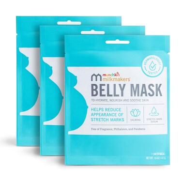 Munchkin Milkmakers Belly Mask for Pregnancy Skin Care  Stretch Marks 3 Sheet Masks