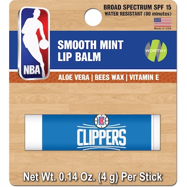 Worthy Promotional Products LA Clippers NBALAC1PKSM 1pk Blister Carded Lip Balm