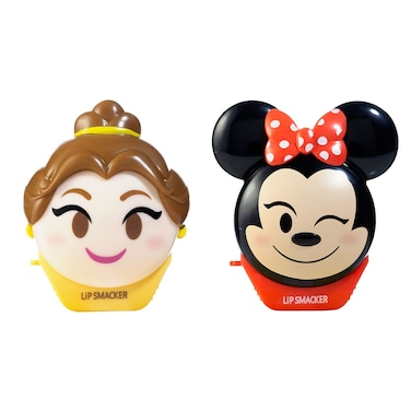 Lip SmackerDisney Minnie Mouse and Beauty And The Beast Belle Emoji Lip Balm Duo Flavored Strawberry Lemonade Bownade 2 Pack