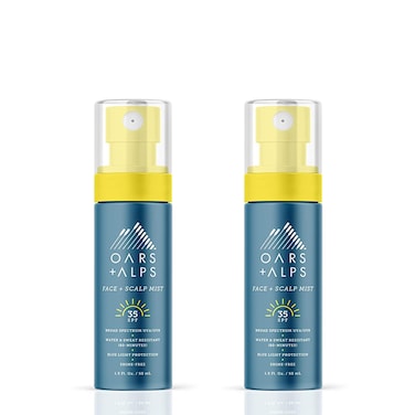 Oars  AlpsFace and Scalp Mist SPF 35 Sunscreen Protects from Blue Light Summer Splash Scent Water and Sweat Resistant 15 Fl Oz 2 Pack