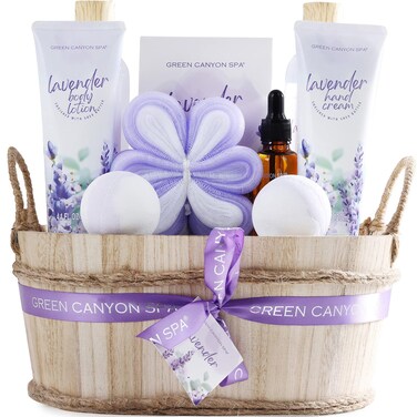 Spa Gift Baskets for Women 11pcs Lavender Bath Gift Set with Body Lotion Essential Oil Relaxing Spa Baskets for Women Birthday Gifts Christmas GiftMothers Day Gifts for Mom