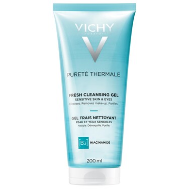VichyPuret Thermale Fresh Cleansing Gel  Formulated With Glycerin  Niacinamide  Gentle Gel Cleanser  Makeup Remover  Removes Impurities Without Overdrying  Safe For Sensitive Skin  Eyes