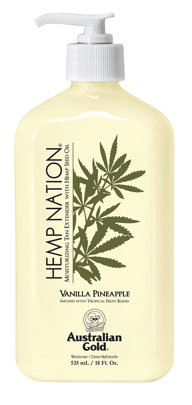 Ausrialian Gold Vanilla Pineapple Hemp Nation Moisturizing Tan Extender Lotion 18 Fl Oz  Hemp Seed Oil7093616OZ