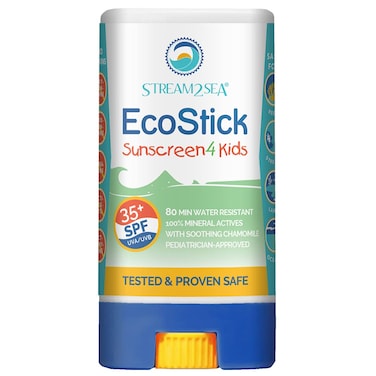 STREAM2SEA EcoStick SPF 35 Mineral Sunscreen Stick Sweat Water Resistant Sunblock USDA Approved Biodegradable Paraben Free Reef Safe Sunscreen Protection Against UVA UVB EcoStick Kids  05 oz