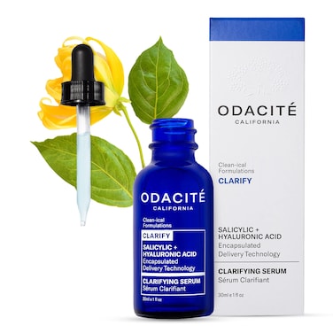 ODACITEClarifying Salicylic  Hyaluronic Acid Facial Serum for Acne  AcneProne Face Serum Reduces Blemishes  Clogged Pores  Vitamin E  Ylang Ylang Floral Water  1 Fl Oz