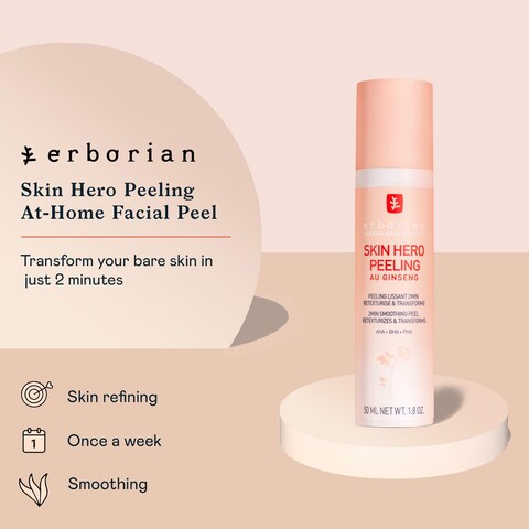 ErborianSkin Hero Facial Peel with White Ginseng Complex  Home Face Peel Mask Retexturizes Transforms Texture  Appearance of Fine Lines  Reduces Pores  Imperfections  Korean Skincare  18 Oz