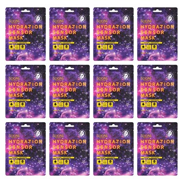 SooAE Hydration Sensor Hydrating Face Masks 12 Count  Moisturizing Soothing Smart Color Change facial mask skincare sheet masks for face Korean face mask Cica Madecassoside Hyaluronic Acid