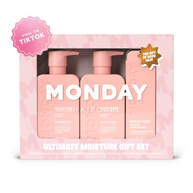 Monday Giftset  Moisture 12oz Shampoo  Conditioner Set  Moisture 51oz LeaveIn Conditioner