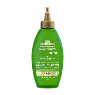 OGX Extra Strength Refreshing Scalp  Rosemary Mint Scalp Treatment Refreshing Scalp Treatment to Help Remove Scalp Buildup Minty LeaveIn Dry Scalp Treatment for Shiny Hair 4 fl Oz