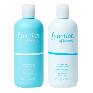 Function of Beauty Customizable Shampoo  Conditioner for Straight Hair 11 oz Each  SulfateFree Formulated with Coconut Water and Avocado Oil to Hydrate and Seal in Moisture