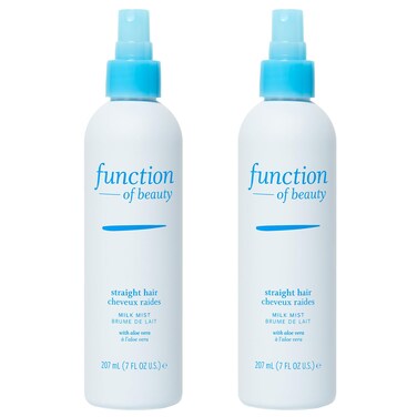 FUNCTION OF BEAUTYCustomizable LeaveIn Milk Mist for Straight Hair 7 oz Each 2Pack  Leave In Conditioner With Aloe Vera SulfateFree Infuses Hydration for Weightless Shine