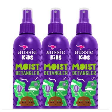 AussieKids Moist Detangler Spray Sulfate  Paraben Free Moisturizing  TangleFree Hair Care for Kids CrueltyFree 8 Fl Oz Each 3 Pack