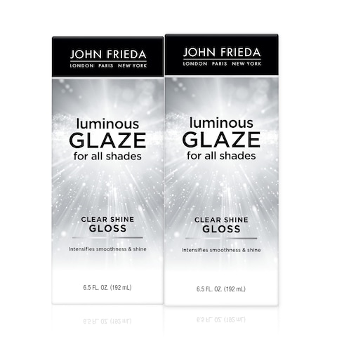 John Frieda Luminous Glaze Clear Shine Hair Gloss AntiFade Color Enriching Gloss Safe for Color Treated Hair 65 oz Pack of 2
