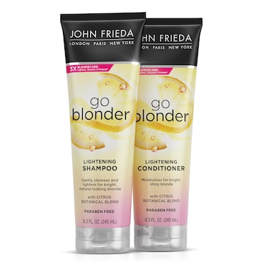 John FriedaSheer Blonde Go Blonder Shampoo and Conditioner Set for Blonde Hair Lightening Shampoo and Conditioner with Citrus and Chamomile featuring our BlondMend Technology 83 oz 2 Pack