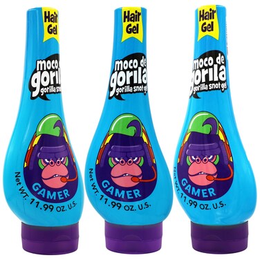 Moco de GorilaGamer Hair Styling Gel LongLasting Hold Reactivatable with Water 3Pack of 1192 Oz Each 3 Squeezable Bottles
