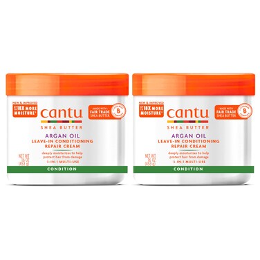 Cantu LeaveIn Conditioning Repair Cream with Argan Oil 16 oz Pack of 2 Packaging May Vary