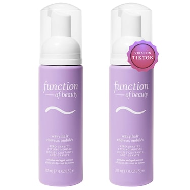 FUNCTION OF BEAUTY Customizable Zero Gravity Styling Mousse for Wavy Hair 7 oz Each 2Pack  Adds Volume Defines Natural Waves While Providing a Flexible Hold Without Feeling Stiff or Crunchy