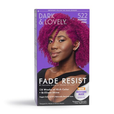 SoftSheenCarsonDark and Lovely Hair Dye Fade Resist Hair Color with Conditioner Hair Mask Poppin Pink 1 Hair Dye Kit