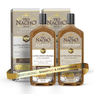 Tio Nacho Ultra Moisturizing Royal Jelly  Organic Coconut Oil Shampoo  Conditioner Set  Deep Hydration for Dry Hair Anti Hair Loss 14 fl oz Each
