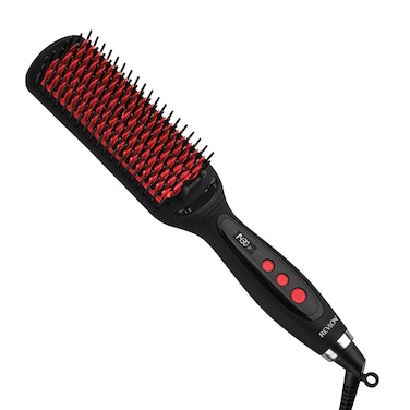 REVLONSmoothStay XL Straightening Brush for Visibly Shinier Smoother Hair  Hair Straightener with Coconut OilInfused Ceramic Plates to Lock in Moisture Ionic Technology Reduces Static and Frizz
