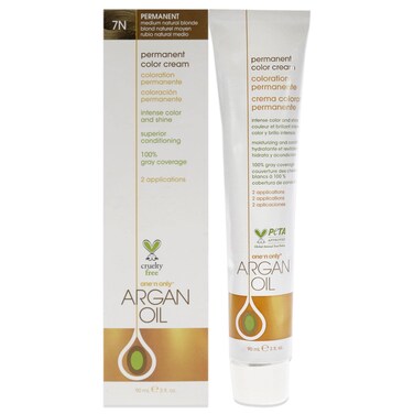 One n Only Argan Oil Permanent Color Cream  7N Medium Natural Blonde Hair Color Unisex 3 oz