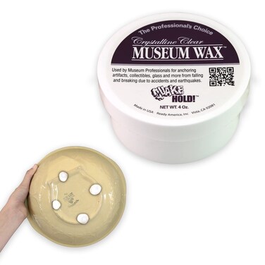 QUAKE HOLD Ready America Quake Hold Museum Wax 4 Oz Clear Crystalline