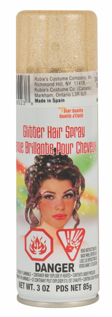 Rubies Costume 18023 Co Glitter Hairspray Gold One Size