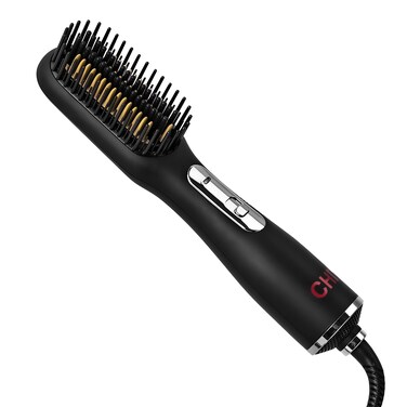 CHI 3in1 Hot Smoothing Dryer Brush Creates A Smooth  Shiny Salon Blowout Detangles Hair Seals In Natural Moisture  Fights Frizz CrueltyFree