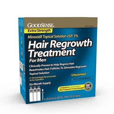 GoodSenseMinoxidil Topical Solution USP 5 Hair Regrowth Treatment for Men Extra Strength 12 Fluid Ounces