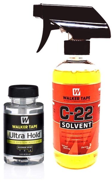Walker TapeOunce 355 mL C22 Citrus Solvent Wig Glue Remover with 34 Ounce Ultra Hold Hair System Wig Adhesive WKRUH34C2212 Custom