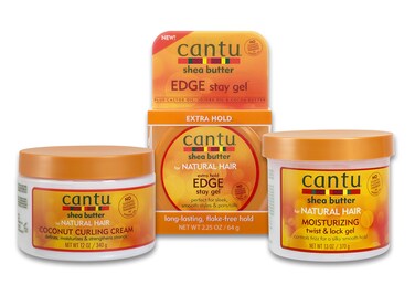 CantuHair Treatment Kit with Coconut Curling Cream Edge Stay Gel and Twist  Lock Gel with Shea Butter for Natural Hair Packaging May Vary