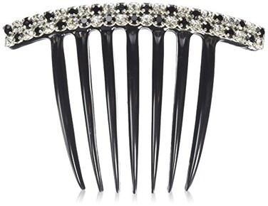 Caravan Twist Comb with Jet and Crystal Swarovski Stone 05 Ounce