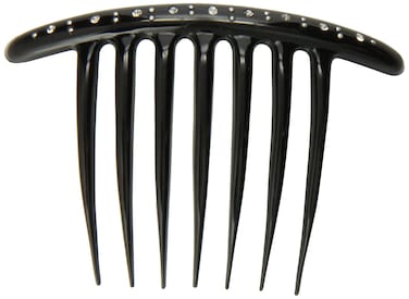 Caravan Jeweled 7 Tooth French Twist Comb In Black And Sprinkled With Crystals And Studs
