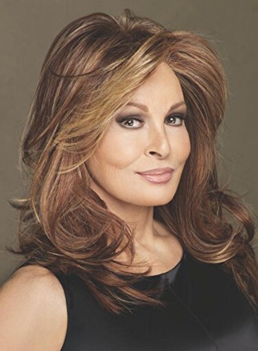 Spotlight Wig Color RL1012 SUNLIT CHESTNUT  Raquel Welch Wigs Heat Friendly Synthetic Lace Front Monofilament Top Womens Long Layered Open Weft Coolness
