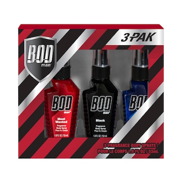 BOD Man Body Spray Gift Set Black Really Ripped Abs Most Wanted 3 Piece