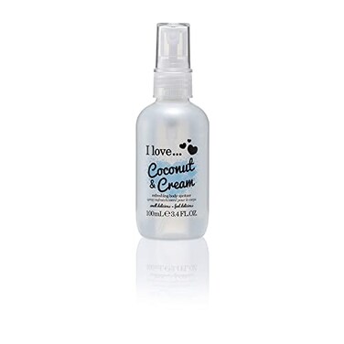 I Love Coconut and Cream Refreshing Body Spritzer  Body Mist Fragrance  Long Lasting Body Spray with Tropical Coconut and Cream Scent  34 oz