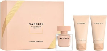 Narciso RodriguezNarciso Poudree 3Piece Gift Set for Women 16 Ounce Eau De Parfum Spray  16 Ounce Scented Body Lotion  16 Ounce Scented Shower Gel