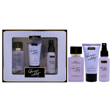 Glamour Addict for Women  3 Pc Gift Set 17oz EDP Spray 17oz Body Mist 17oz Shower Gel