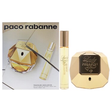 Paco Rabanne Lady Million for Women  2 Pc Gift Set 27oz EDP Spray 068oz EDP Travel Spray